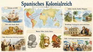 Vorschau - Arbeitsblätter - Arbeitsblatt "Spanisches Kolonialreich" + Onlineübung & MP3 + Infografik - Seite 2