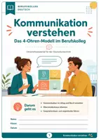 Vorschau - Stundenentwürfe - 4 Ohren Modell - Kommunikation im Berufskolleg, Arbeitsblätter, Differenzierung, Stundenentwürfe und Test - Deckblatt