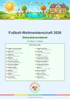 Vorschau - Arbeitsblätter - WM 2026 Dekoration Fußball Fahnen Wimpel Flaggen - Deckblatt