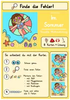 Vorschau - Aufgabenkarten - Finde den Fehler! – Sommer | Fehlerbilder zur Förderung der visuellen Wahrnehmung - Seite 3