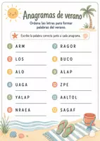 Vorschau - Arbeitsblätter - Spanisch Sommer / Verano – Anagramme & Wortschatzrätsel für den Spanischunterricht zum Schuljahresende - Seite 3