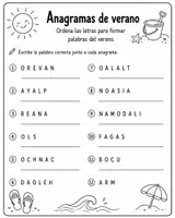 Vorschau - Arbeitsblätter - Spanisch Sommer / Verano – Anagramme & Wortschatzrätsel für den Spanischunterricht zum Schuljahresende - Seite 2