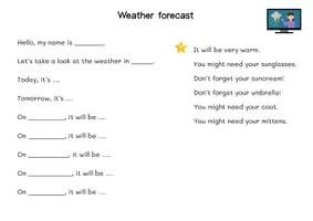 Vorschau - Arbeitsblätter - Weather forecast/report - Unterrichtsstunde Englisch - Seite 1