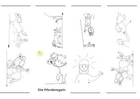 Vorschau - Mal- und Bastelvorlagen - Pferderegeln-Faltbuch in 3 Versionen - Seite 2