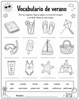 Vorschau - Arbeitsblätter - Spanisch Sommer / Verano – Bilder, Vokabeln & Wortschatztraining für den Spanischunterricht zum Schuljahresende - Seite 2