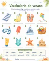 Vorschau - Arbeitsblätter - Spanisch Sommer / Verano – Bilder, Vokabeln & Wortschatztraining für den Spanischunterricht zum Schuljahresende - Seite 1