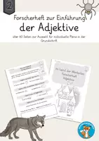 Vorschau - Arbeitsblätter - Adjektive Klasse 2 Grundschrift Forscherheft Wortarten - Deckblatt