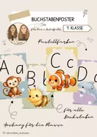 Vorschau - Poster - Bildkarten Buchstaben Pastellfarben / ABC Karten / Alphabet / Klassendeko - Deckblatt