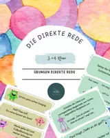 Vorschau - Stationenlernen - Direkte Rede üben mit den Monstern - Deckblatt