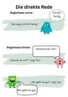 Vorschau - Stationenlernen - Direkte Rede üben mit den Monstern - Seite 1