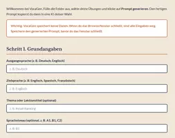 Vorschau - Arbeitsblätter - VocaGen: Vokabeltests und weitere Übungen per KI. - Seite 1