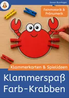 Vorschau - Fördermaterial/Inklusion - Krabben im Sommer – Farben zuordnen mit Wäscheklammern | Feinmotorik & Pränumerik - Deckblatt