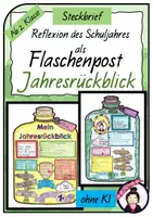 Vorschau - Arbeitsblätter - Jahresrückblick | Reflexion des Schuljahres (Flaschenpost) - Deckblatt