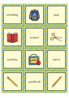 Vorschau - Spiele - School Things Memo-Game | Englischunterricht | Wortschatztraining & Lernspiel - Seite 1