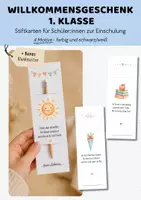 Vorschau - Mal- und Bastelvorlagen - Willkommensgeschenk 1. Klasse | Schulanfang Geschenk Einschulung Grundschule | Begrüßungsgeschenk Schuljahresstart - Deckblatt