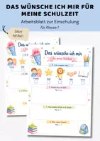 Vorschau - Arbeitsblätter - Arbeitsblatt Schulanfang Klasse 1 "Meine Wünsche für das neue Schuljahr" | Arbeitsblatt Einschulung Grundschule - Deckblatt