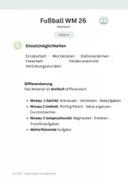Vorschau - Stundenentwürfe - Fußball WM 2026 - Klasse 4 - 3-fach differenzierter Lesetext (Aufgaben + Lösungen, Steckbriefe zur deutschen WM- Gruppe) - GRATIS - Seite 3