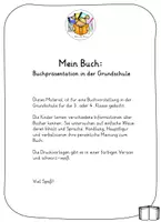 Vorschau - Arbeitsblätter - Mein Buch Arbeitsheft Buchvorstellung Buchpräsentation farbig sw - Seite 1