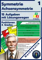 Vorschau - Arbeitsblätter - Symmetrie Funktionen 4. Grades | 15 Aufgaben & Lösungen - Deckblatt