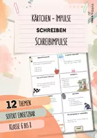 Vorschau - Aufgabenkarten - 12 kreative Schreibimpulse | vielfältige Themen | sofort einsetzbar | Deutsch | Klasse 6 bis 8 - Deckblatt
