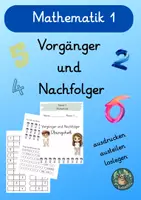 Vorschau - Arbeitsblätter - Vorgänger und Nachfolger Mathematik Klasse 1 - Deckblatt