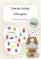 Vorschau - Spiele - Schau genau/ Finde den Zwilling - Geometrische Körper - Deckblatt