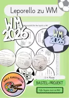 Vorschau - Mal- und Bastelvorlagen - Leporello zur WM 2026: Süßer Begleiter durch die WM - Deckblatt