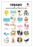 Vista previa - Hojas de trabajo - Vocabulario básico sobre el verano - Portada