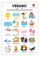 Vista previa - Hojas de trabajo - Vocabulario básico sobre el verano - página 1