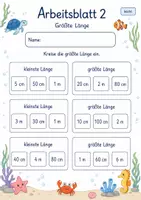 Vorschau - Arbeitsblätter - Längen ordnen | Mathematik Klasse 2 | 7 Arbeitsblätter als PDF - Seite 2