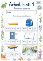 Vorschau - Arbeitsblätter - Längen schätzen | Mathematik Klasse 2 | 7 Arbeitsblätter als PDF - Seite 1