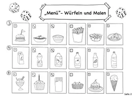 Vorschau - Arbeitsblätter - Würfeln und Malen: Monster, Häuser und Menü - Seite 3