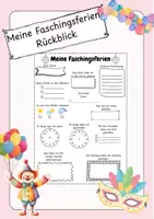 Vorschau - Arbeitsblätter - Meine Faschingsferien Rückblick - Deckblatt