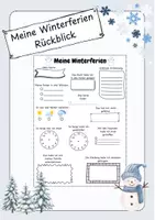 Vorschau - Arbeitsblätter - Meine Winterferien Rückblick - Deckblatt