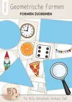 Vorschau - Arbeitsblätter - Geometrische Formen Vorschule – Kreis, Quadrat, Rechteck und Dreieck zuordnen | Formen erkennen & benennen | Kindergarten, Vorschule, Vorkurs Deutsch - Deckblatt