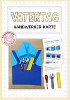 Vorschau - Mal- und Bastelvorlagen - Papa, du bist mein Held! – Handwerker-Karte zum Vatertag - Deckblatt