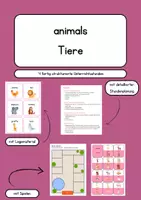Vorschau - Stundenentwürfe - Animals, Tiere auf Englisch, komplette Unterrichtseinheit - Deckblatt