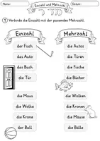 Vorschau - Arbeitsblätter - Einzahl Mehrzahl Nomen | 15 Arbeitsblätter | Deutsch Klasse 1 - Seite 2