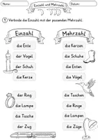 Vorschau - Arbeitsblätter - Einzahl Mehrzahl Nomen | 15 Arbeitsblätter | Deutsch Klasse 1 - Seite 3