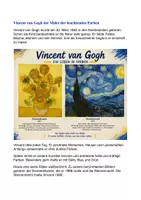 Vorschau - Stundenentwürfe - Vincent Van Gogh Sternennacht Klasse 3- Klasse 5 Kunst Grundschule - Seite 1
