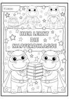 Vorschau - Mal- und Bastelvorlagen - Kooperatives Poster Nilpferdklasse Gemeinschaftsbild - Seite 1