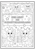 Vorschau - Mal- und Bastelvorlagen - Kooperatives Poster Schmetterling - Seite 1