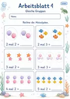 Vorschau - Arbeitsblätter - Einführung Multiplikation | Mathematik Klasse 2 | 7 Arbeitsblätter als PDF - Seite 1