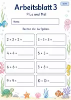 Vorschau - Arbeitsblätter - Von Plus zu Mal | Mathematik Klasse 2 | 7 Arbeitsblätter als PDF - Seite 3