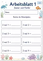 Vorschau - Arbeitsblätter - Malaufgaben Klasse 2 | Mathematik Klasse 2 | 7 Arbeitsblätter als PDF - Seite 1