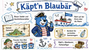Vorschau - Arbeitsblätter - Arbeitsblätter zum Thema "Käpt'n Blaubär" + Lösung & MP3 + Mindmap + Infografik - Seite 1