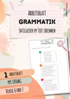 Vorschau - Arbeitsblätter - Satzglieder erkennen | Satzglieder | Arbeitsblatt mit Lösung | Deutsch | Klasse 6 und 7 - Deckblatt