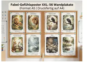 Vorschau - Poster - Das ultimative XXL-Gesamtpaket für Soziales Lernen, Werteerziehung und Deutsch – 48Fabel-Motive auf Postern & Bildkarten - Seite 1