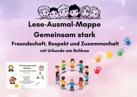 Vorschau - Stundenentwürfe - Lese-Ausmal-Mappe „Gemeinsam stark“ – Freundschaft, Respekt & Zusammenhalt - Deckblatt