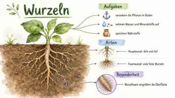 Vorschau - Arbeitsblätter - Arbeitsblatt "Wurzeln" + Onlineübung & MP3 + Infografik - Seite 2